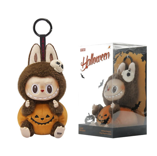 Labubu Happy Halloween Party Series- Sitting Pumpkin Vinyl Plush Pendant (Available now)