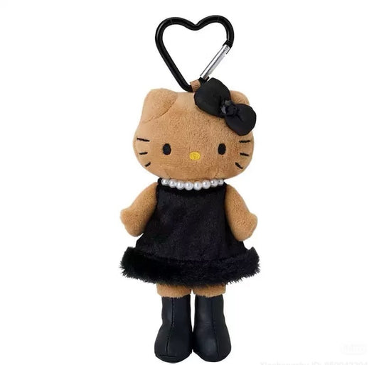 Kiddyland Gogo Gal Hello Kitty Tanned Long Leg Black Mascot Holder Keychain