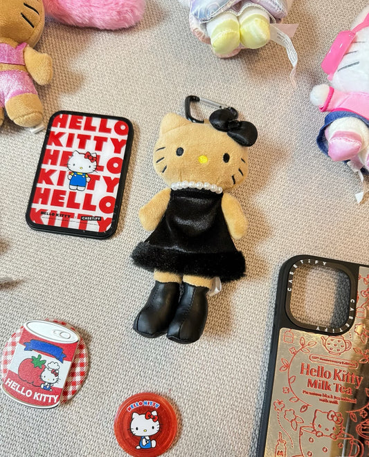 Kiddyland Gogo Gal Hello Kitty Tanned Long Leg Black Mascot Holder Keychain