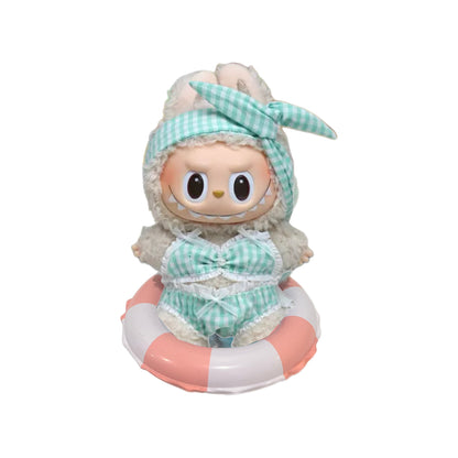 Labubu Macaron Blind Box + Labubu light blue checkered swimsuit Edition